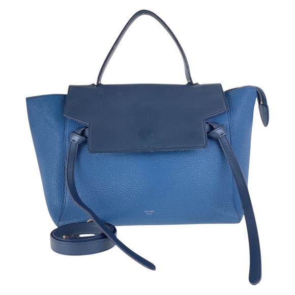 CELINE Blue Leather Shoulder Bag - Picture 1 of 9